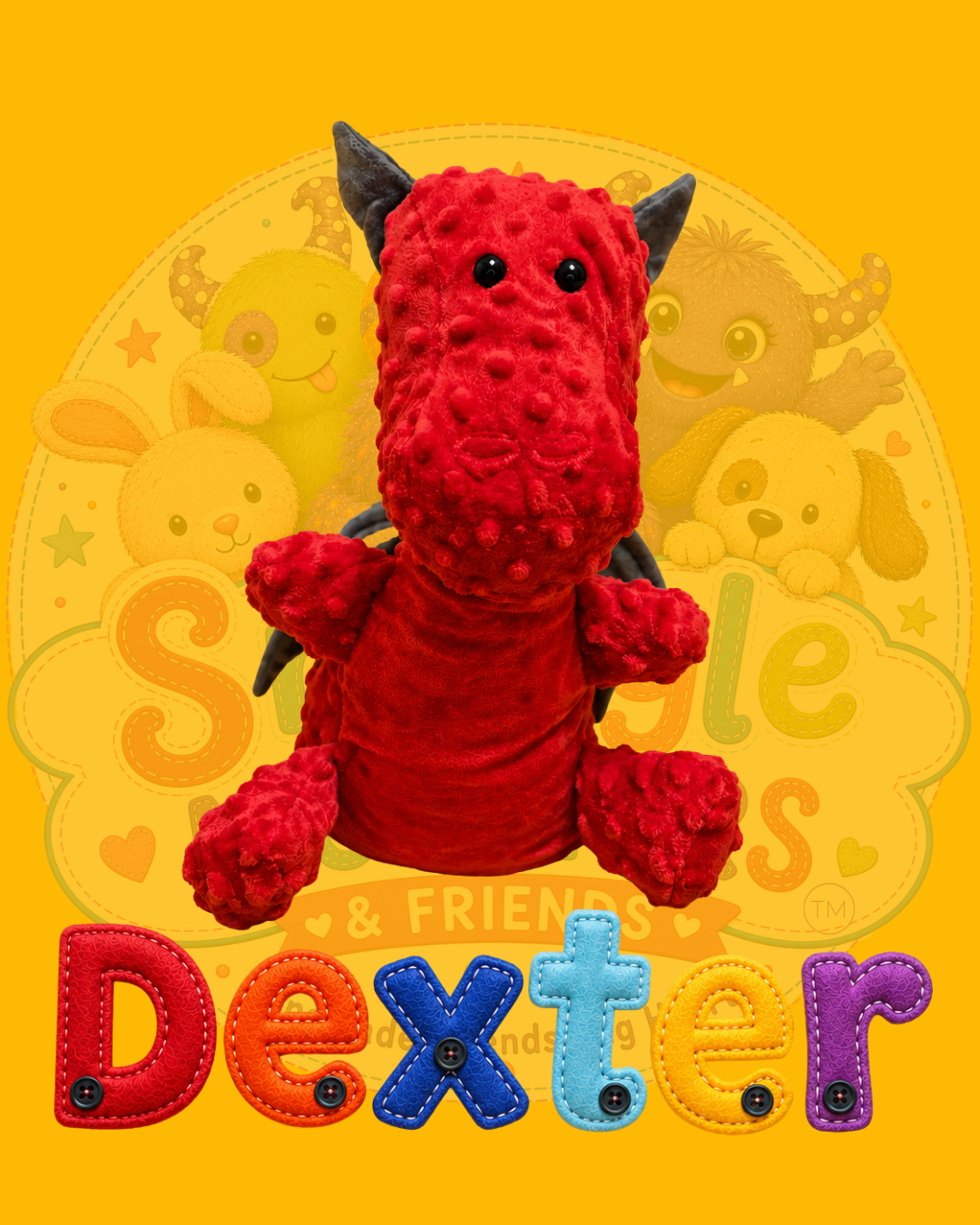 Dexter — a handmade stuffed monster